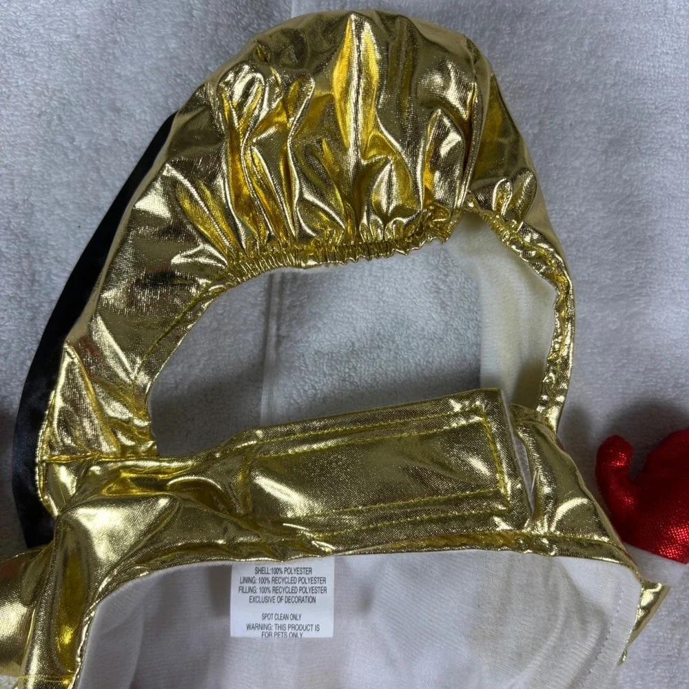 Boxer Pet Costume Small Gold Red Champ Dog Cat Halloween Athlete Funny Boxing